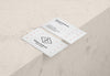 Isometric View of White Psd Business Card Mockup
