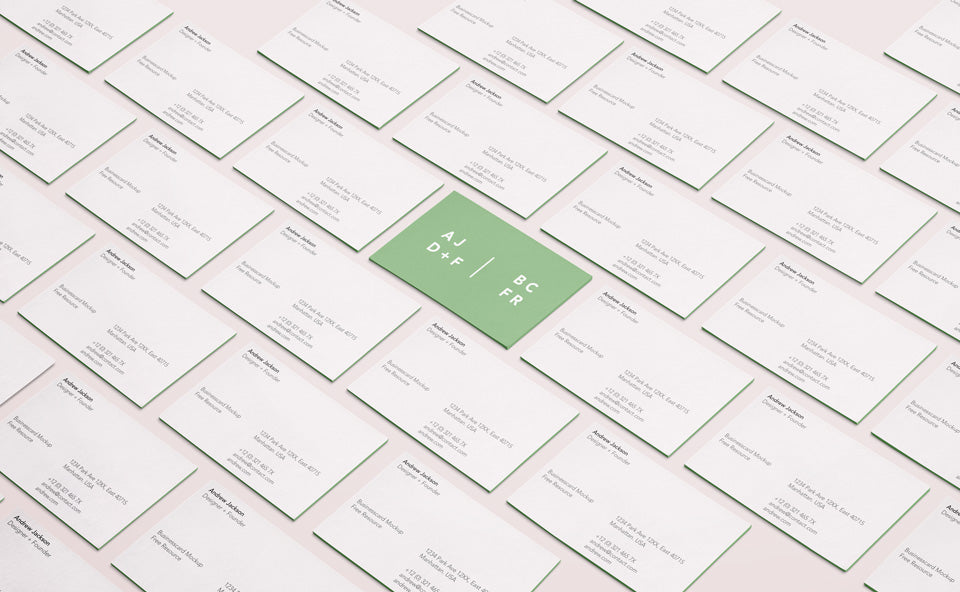 Psd Business Card Mock-Up Isometric View