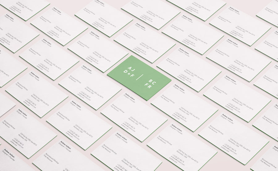Psd Business Card Mock-Up Isometric View