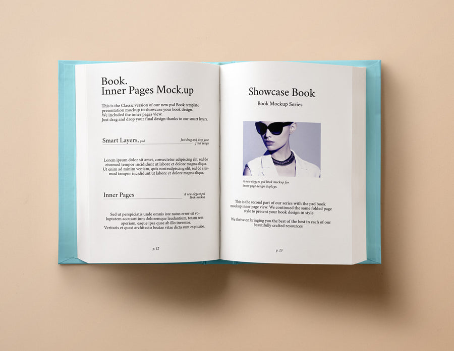 Top View of Hardback Book Inner Mockup Psd