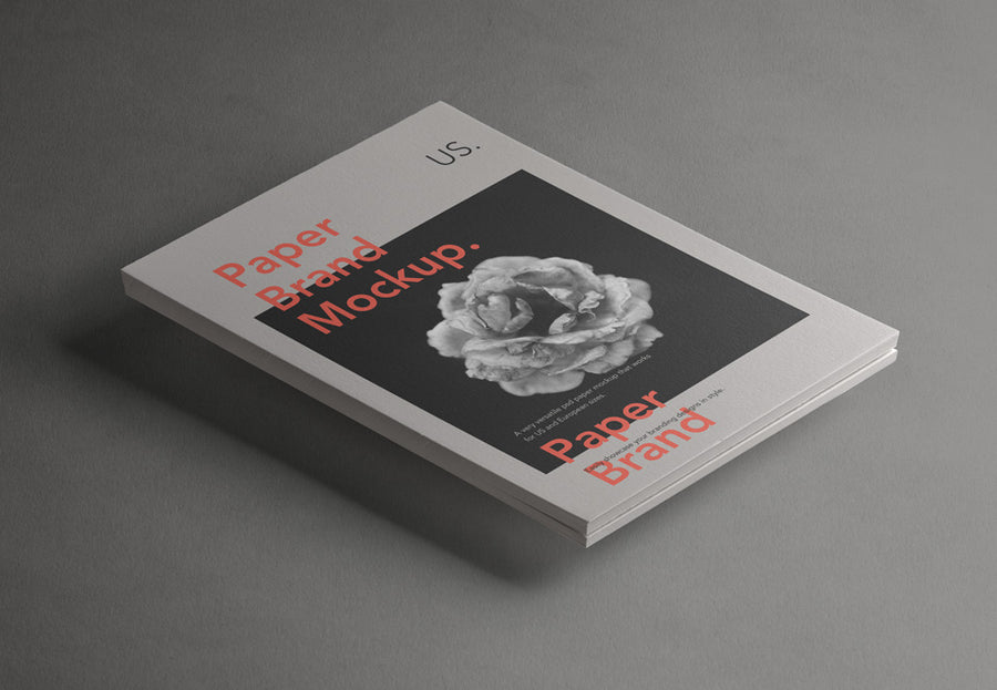 Psd Paper Brand Mockup Isometric View