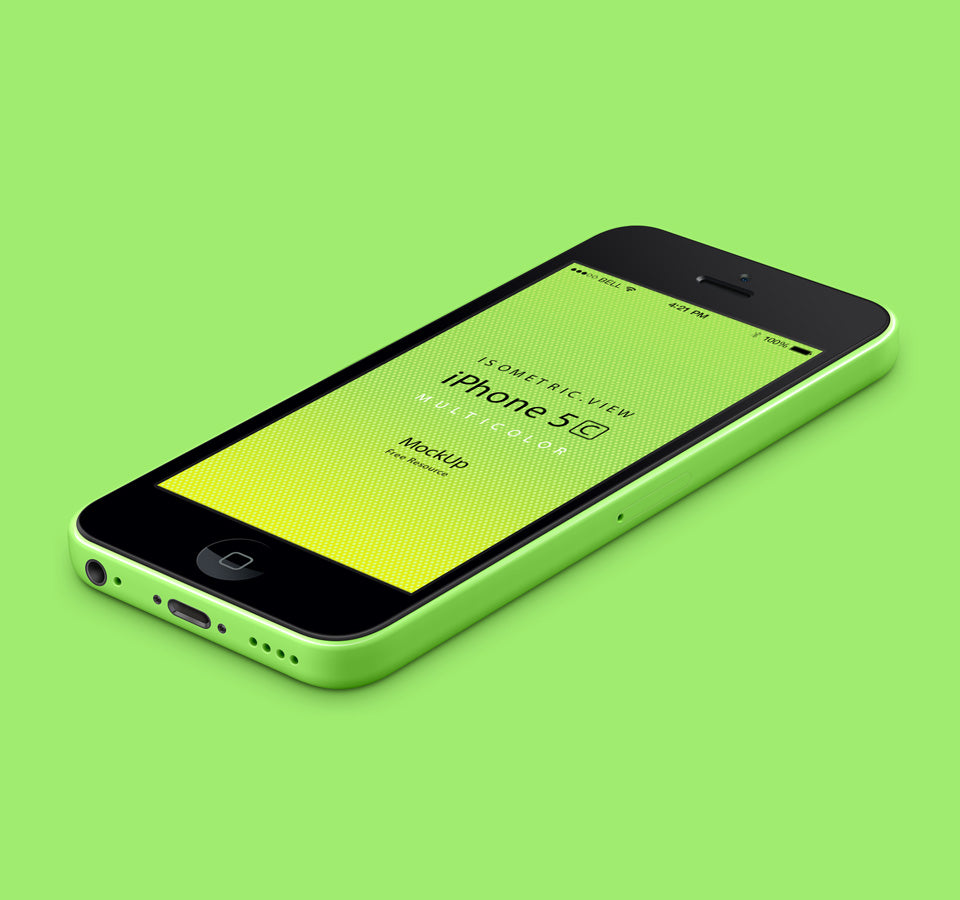 3D View of iPhone 5C Mockup