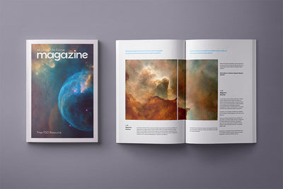 Psd Magazine Mockup Template US A4 Top View