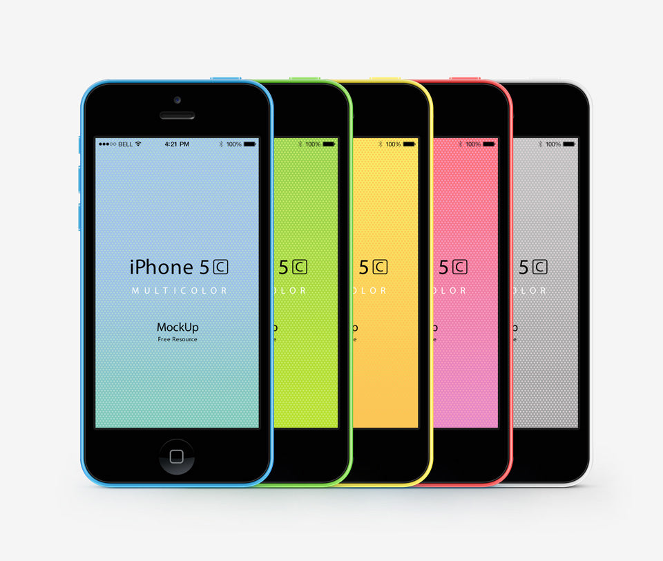 iPhone 5C Psd Vector Mockup
