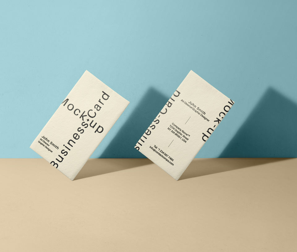 Front View Business Card Mockup