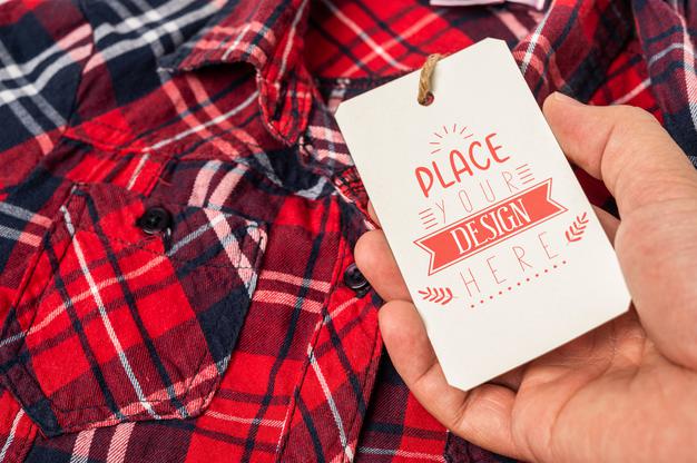 Price Tag On Shirt Psd Mockup Background Psd