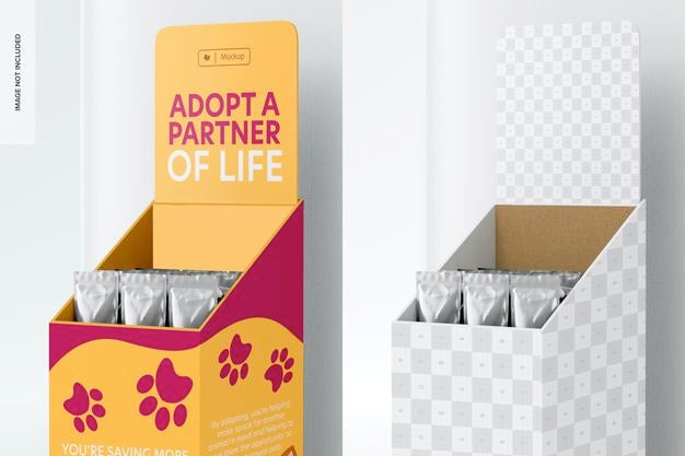 Product Display Stand Mockup, Close Up Psd