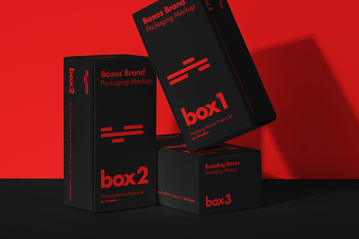Product Packaging Psd Boxes Mockup Set