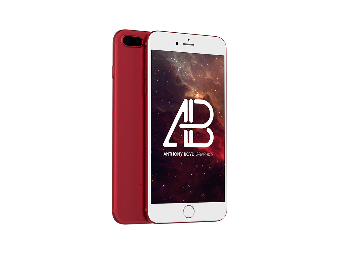 Product Red Iphone 7 Plus Mockup Vol.1