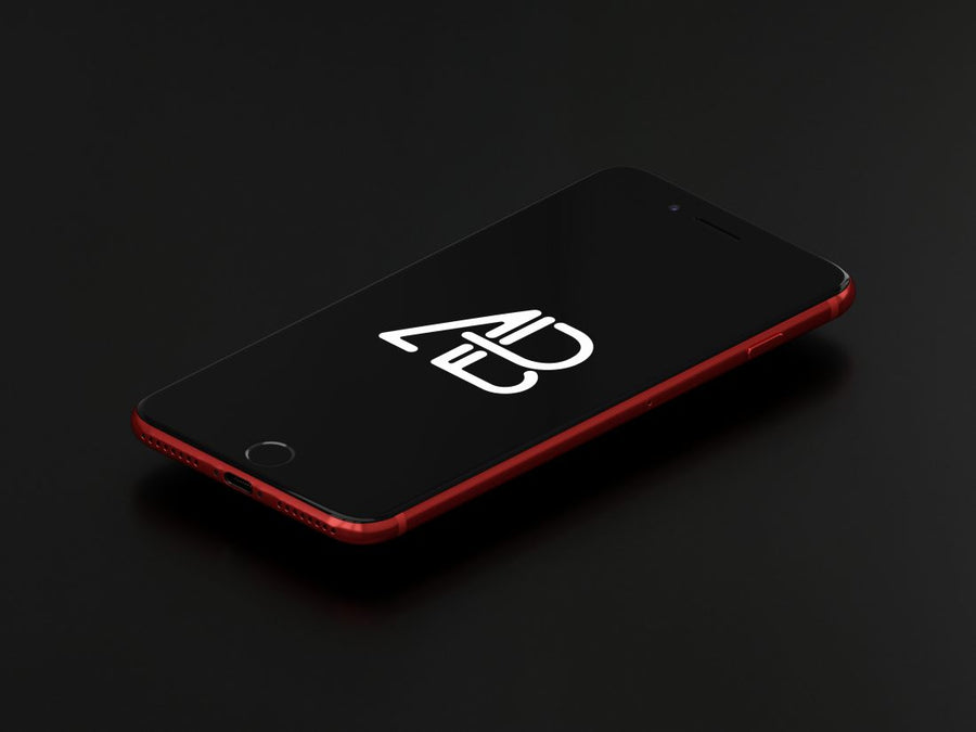 Product Red Iphone 7 Plus Mockup Vol.3