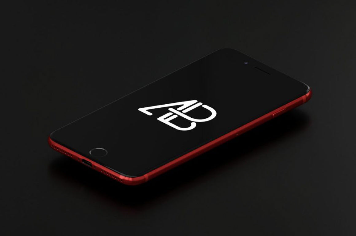 Product Red Iphone 7 Plus Mockup Vol.3