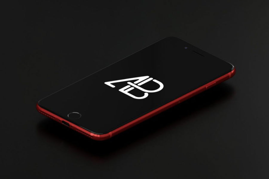 Product Red Iphone 7 Plus Mockup Vol.3