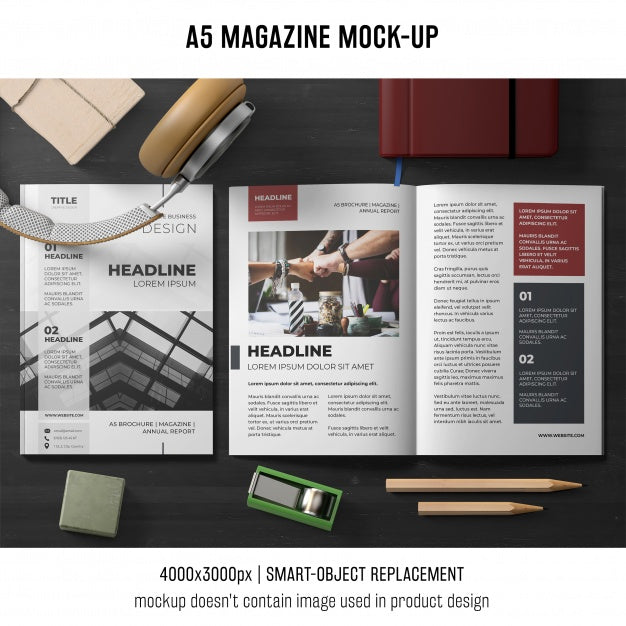 Professional A5 Brochure Mockup Psd