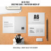 Professional A6 Bi-Fold Greeting Card Mockup Psd