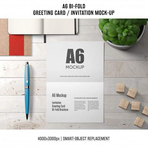 Professional A6 Bi-Fold Greeting Card Template Psd
