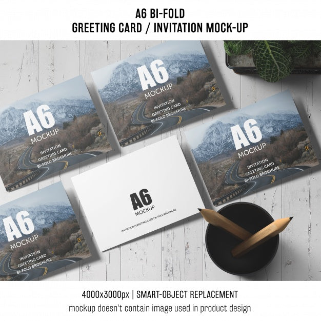 Professional A6 Bi-Fold Invitation Card Template Psd