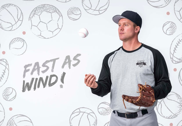 Professional Baseball Player Posing Psd