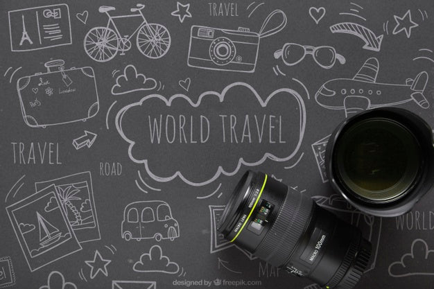 Professional Camera On Table Psd