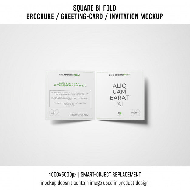 Professional Square Bi-Fold Brochure Or Greeting Card Mockup Psd