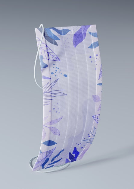 Protection Mask With Leaves Pattern Psd