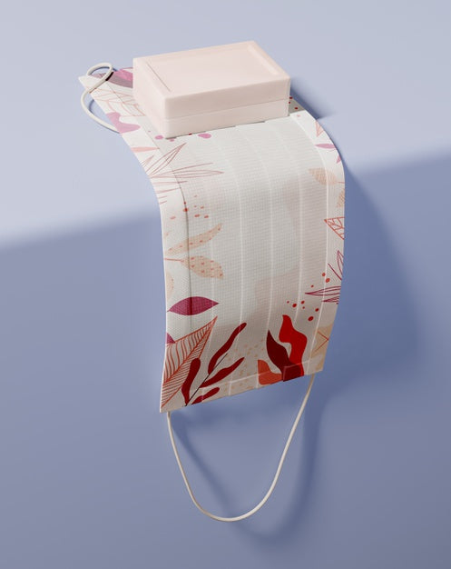 Protective Mask On Table With Soap Psd