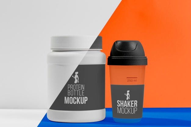 Protein Bottle And Shaker For Fitness Psd