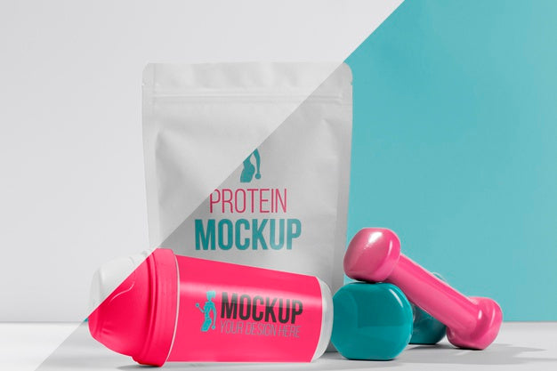 Protein Powder Bag And Weights Psd