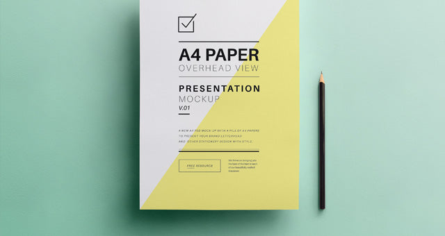 Psd A4 Overhead Paper Mock-Up