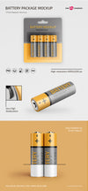 Psd Battery Package Template Mockup