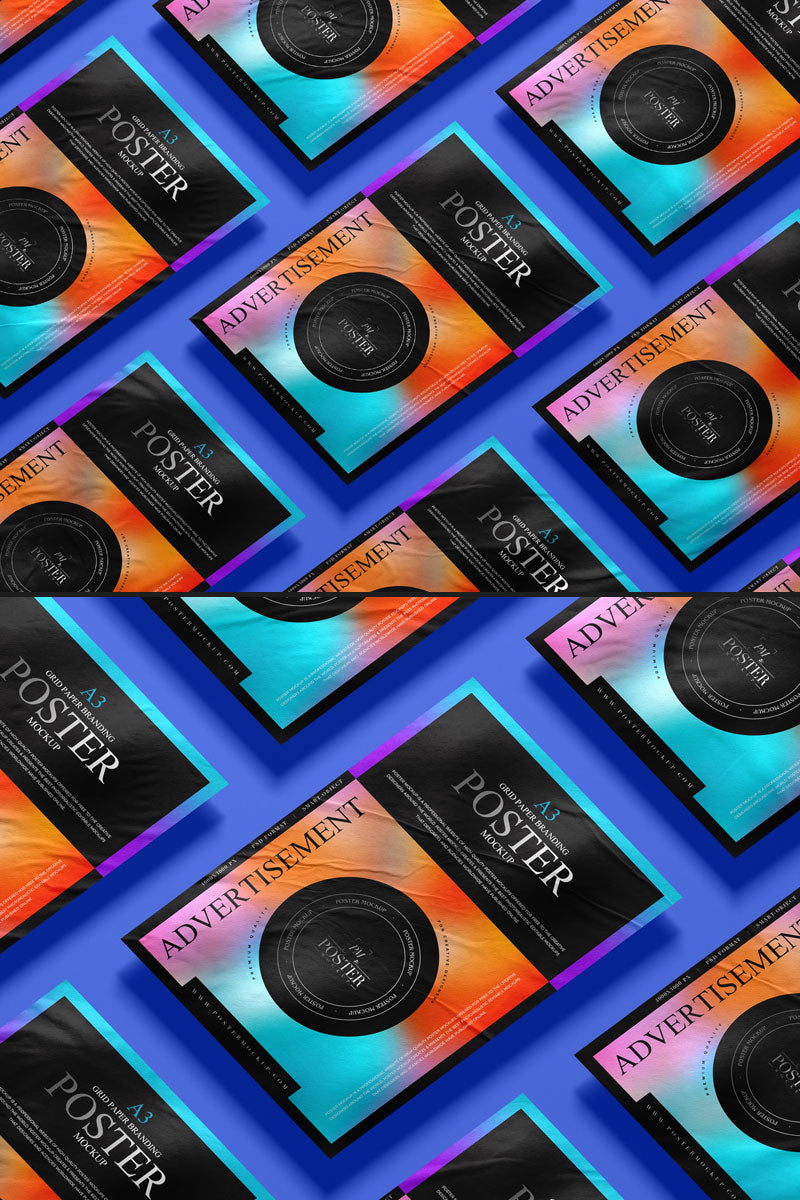 Psd Branding A3 Grid Poster Mockup