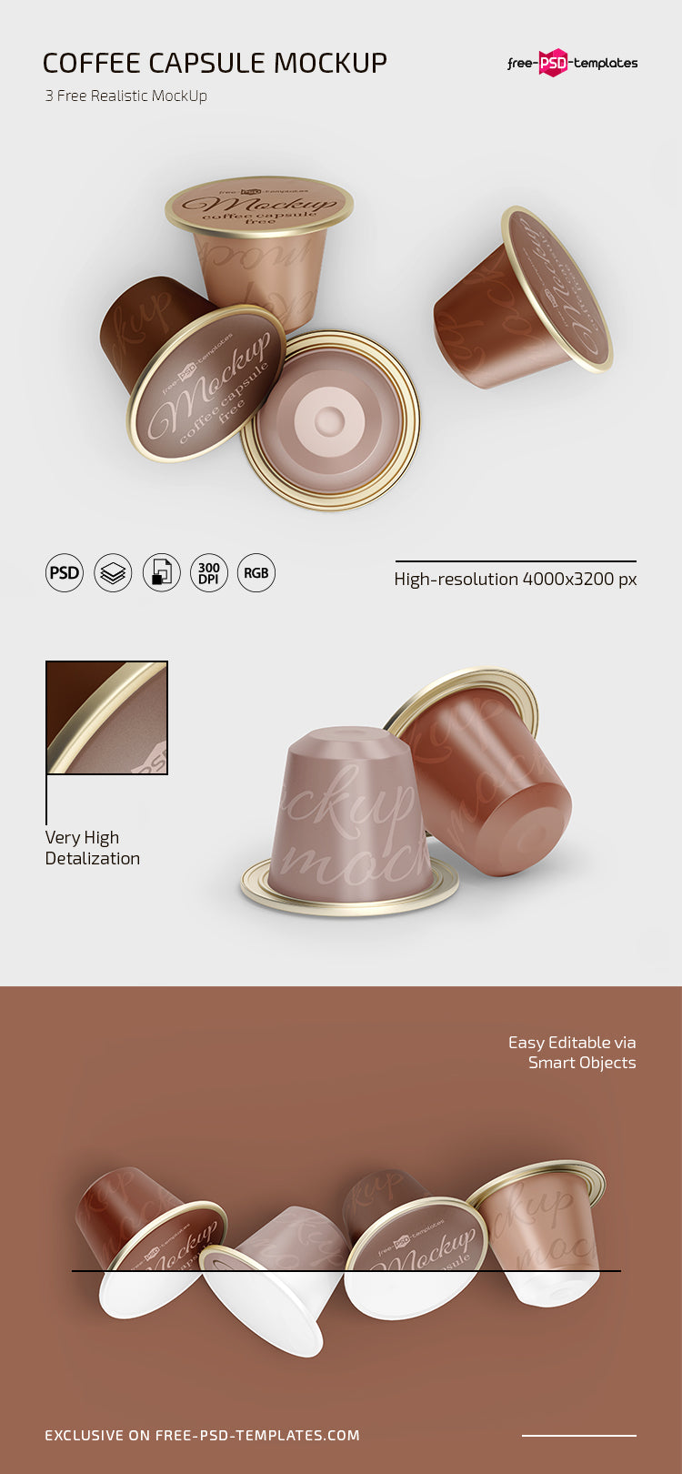 Psd Coffee Capsule Mockup Template