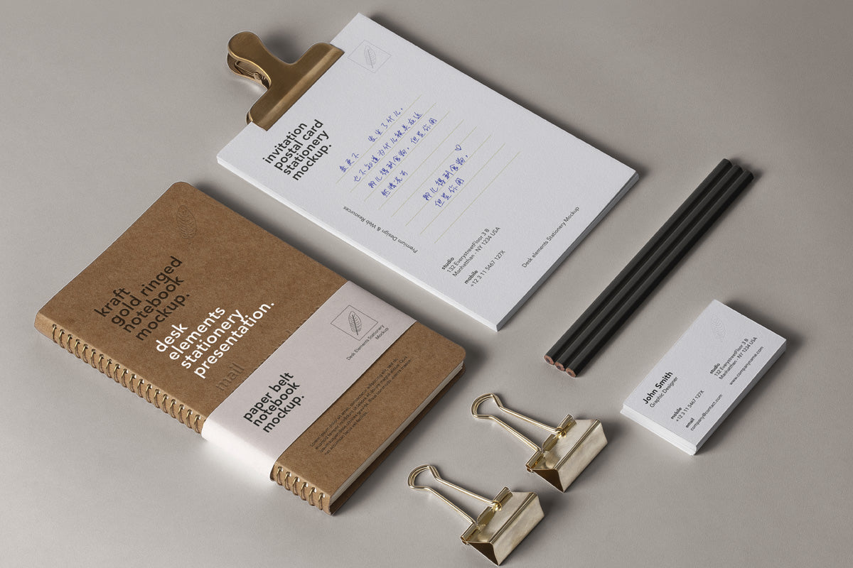 Psd Desk Stationery Mockup