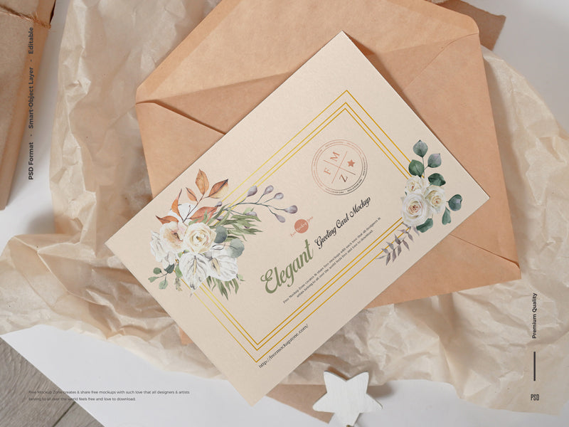 Psd Elegant Greeting Card Mockup