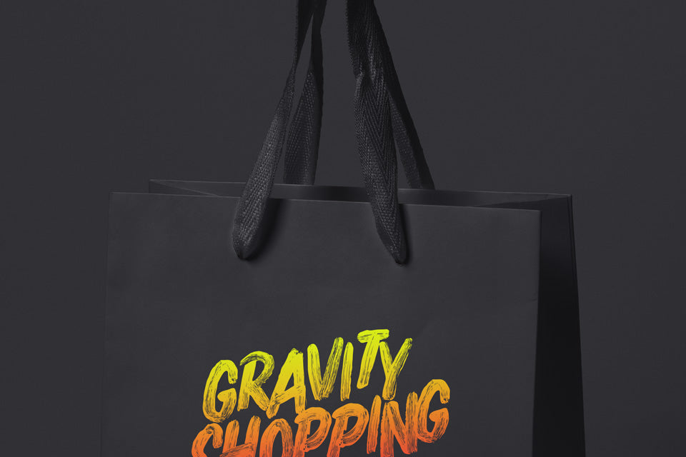 Free Gravity Paper Shopping Bag Packaging Mockup PSD - Good Mockups