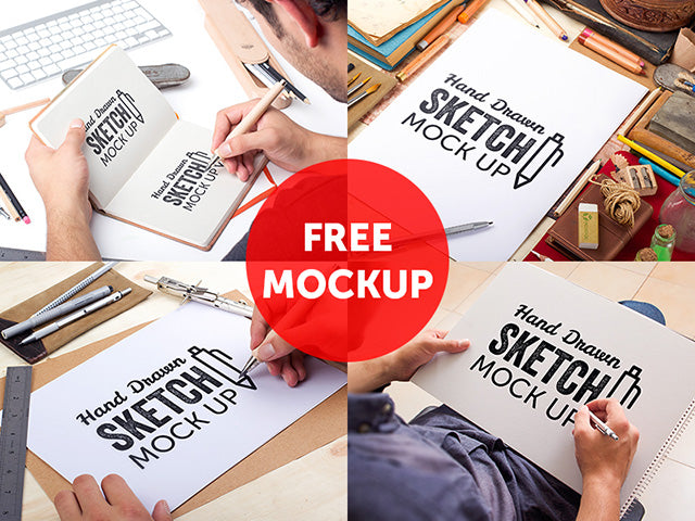 Psd Hand Drawn Sketch Mockups