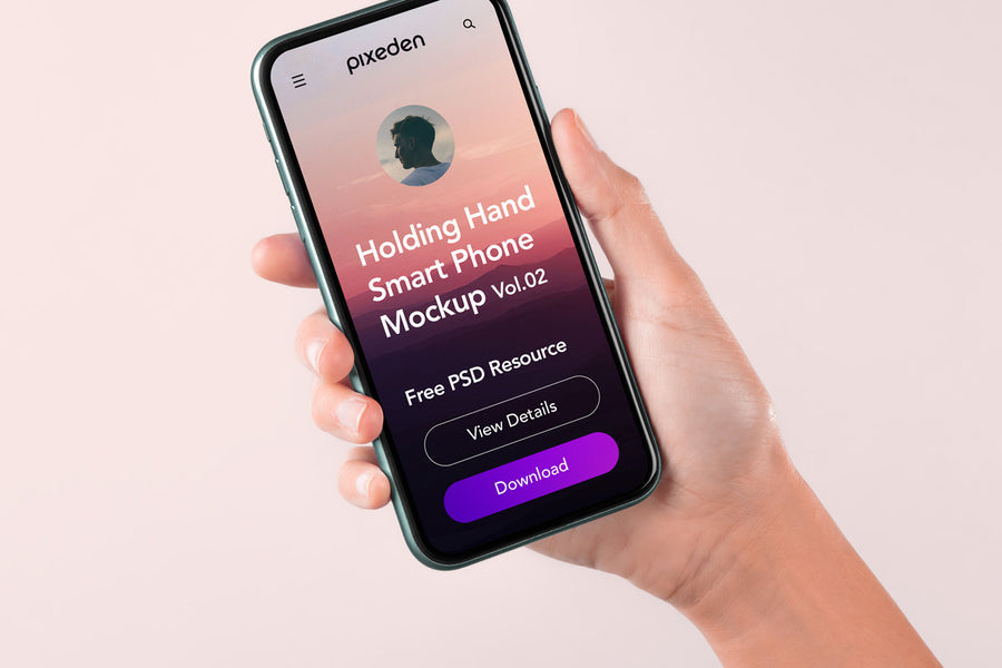 Psd Hand Holding Phone Mockup