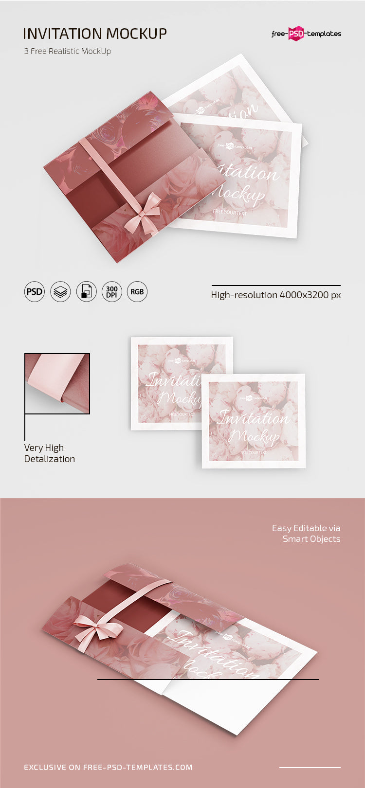 Psd Invitation Mockup Template