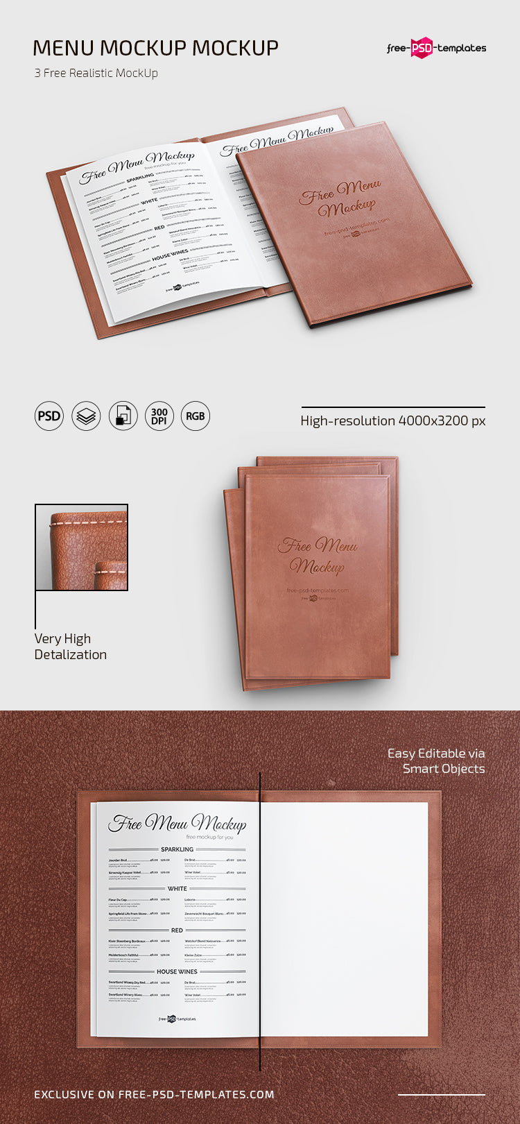 Psd Menu Mockup Template
