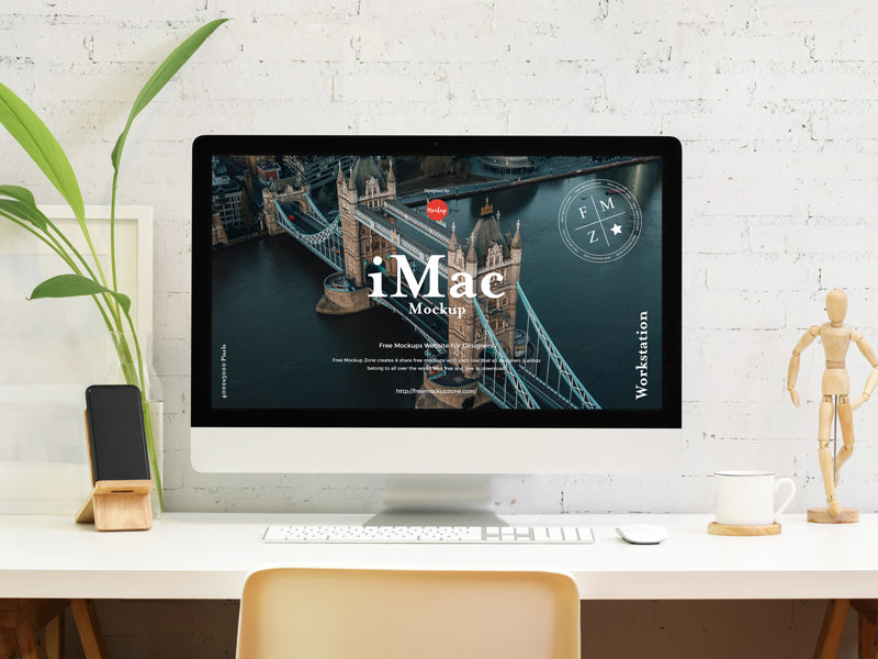 Psd Modern Workstation Imac Mockup