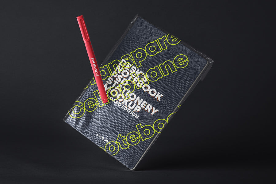 Psd Notebook Transparent Cover Mockup