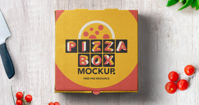 Psd Pizza Box Mockup Packaging