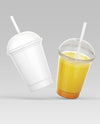 Psd Plastic Juice Cup Mockup Template