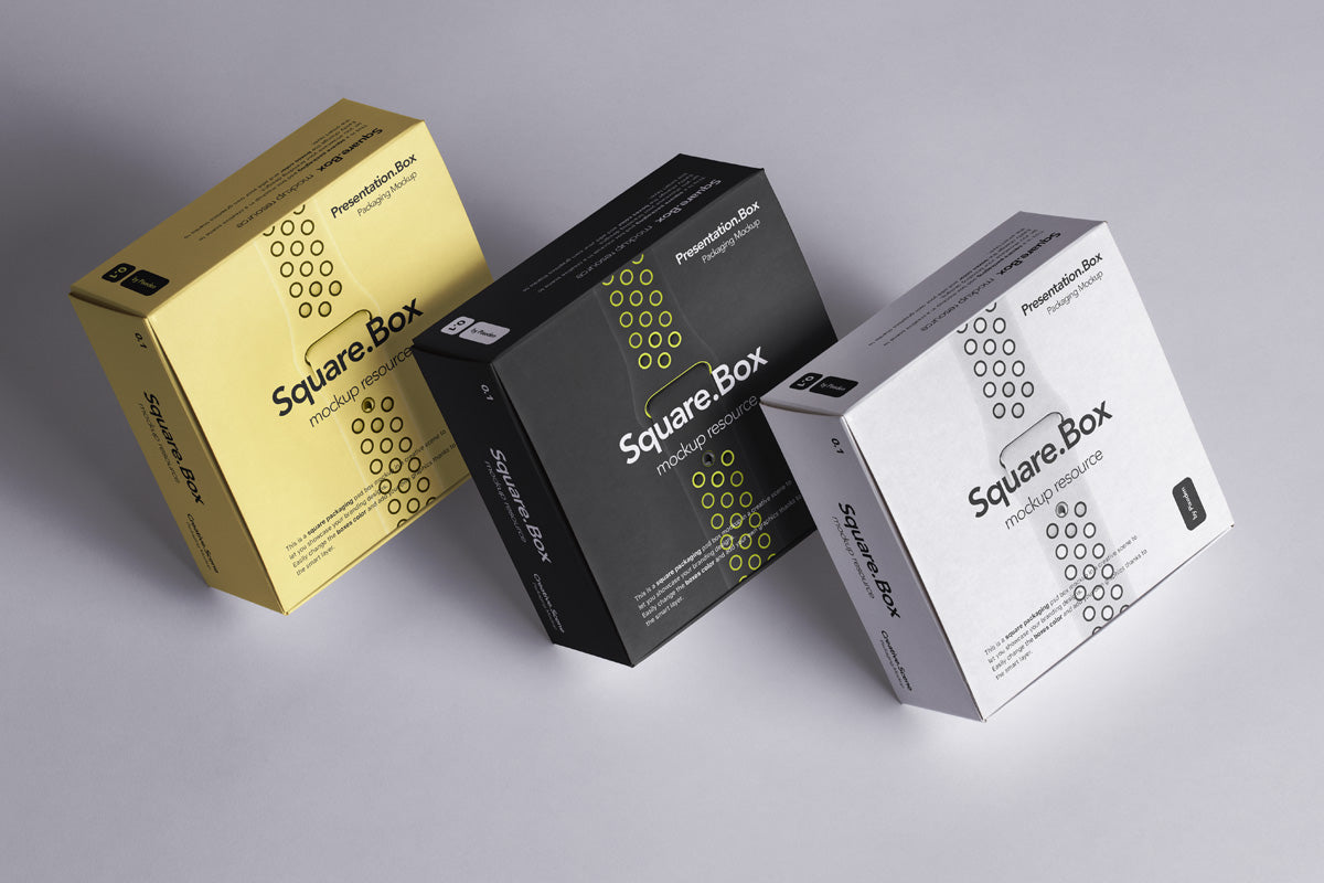 Psd Square Boxes Packaging Mockup 2