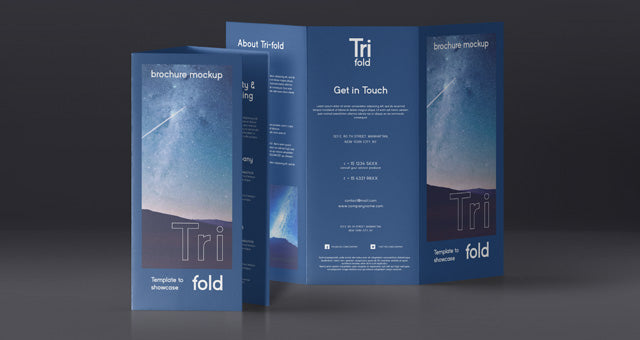 Psd Tri Fold Mockup Us A4 Vol4