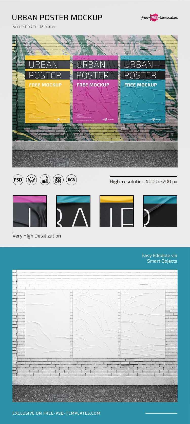 Psd Urban Poster Mockup Templates