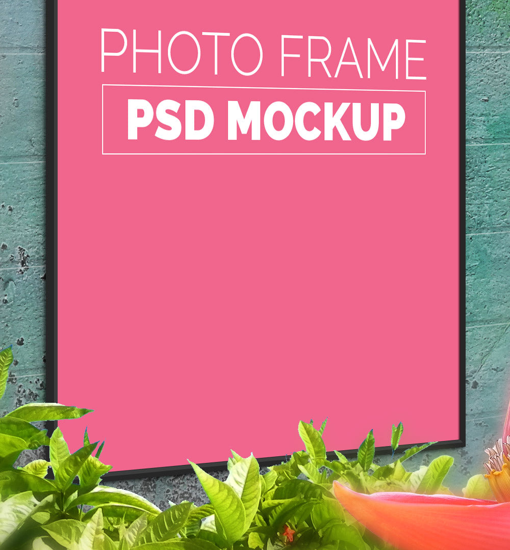 Wall Photo Poster Mockup PSD