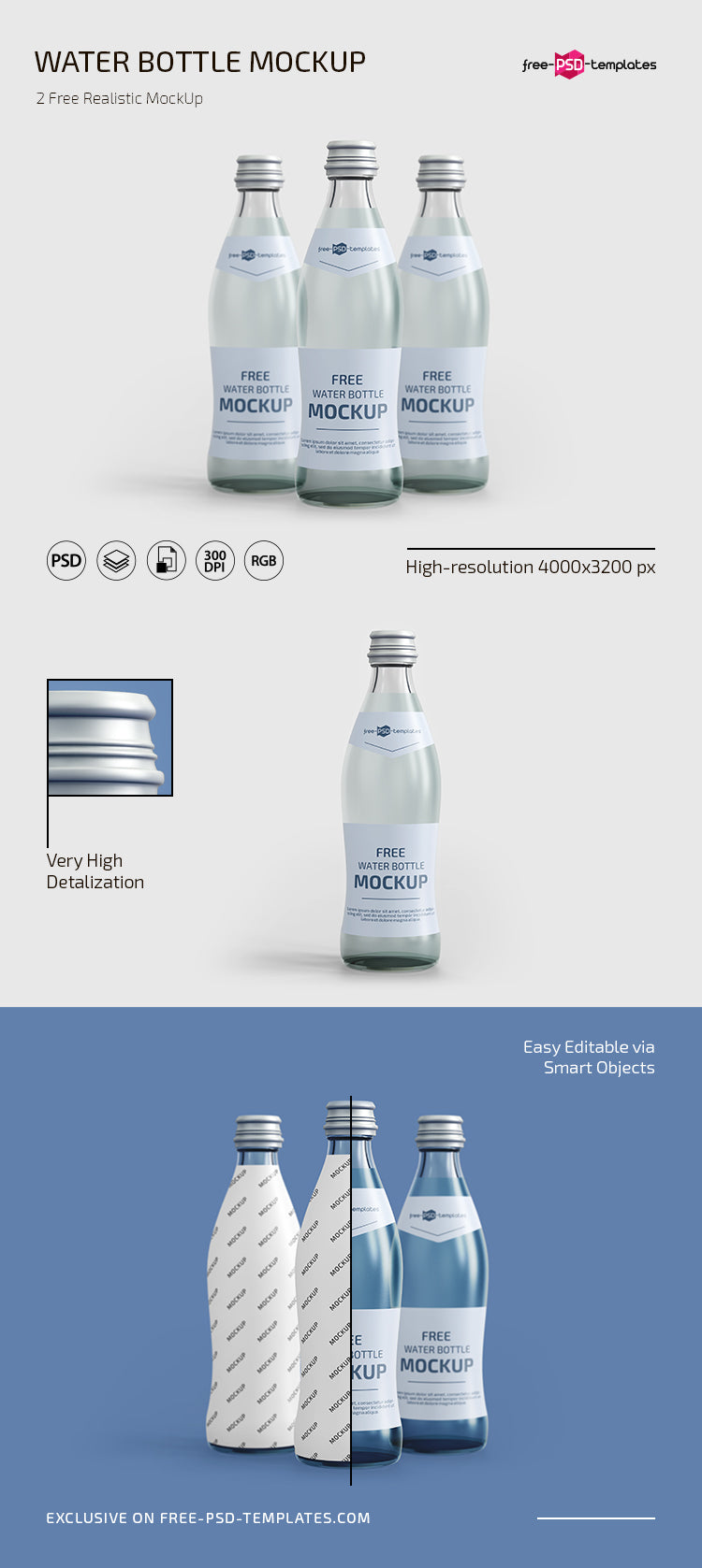 Psd Water Bottle Mockup Templates