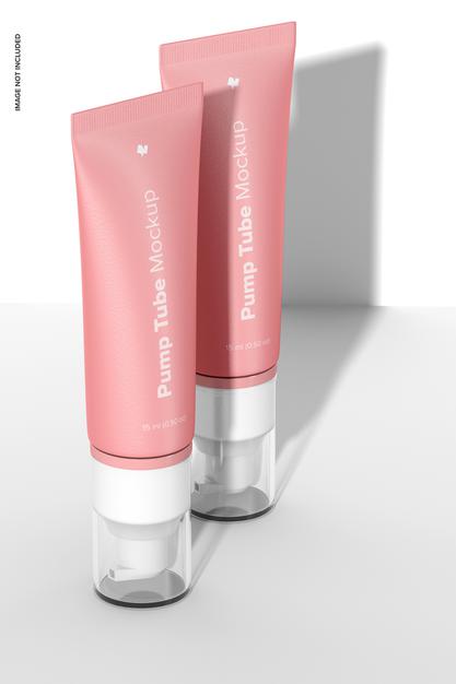 Pump Tubes Mockup, Standing Psd