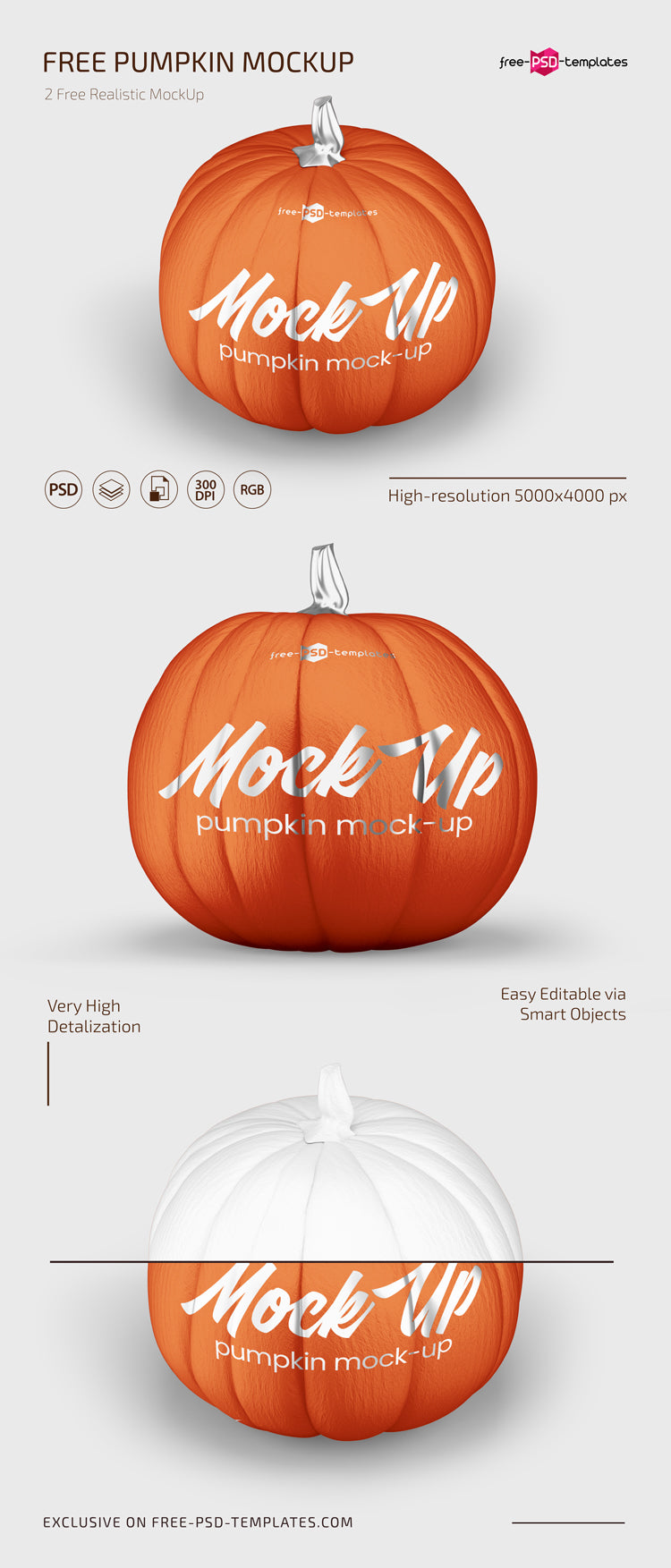 Pumpkin Mockup Set In Psd