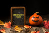 Pumpking And Halloween Board With Message Psd